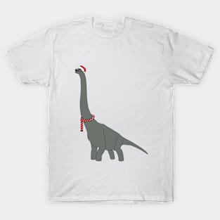 Christmas Grey Dinosaur Digital Art | Christmas Special | illusima T-Shirt